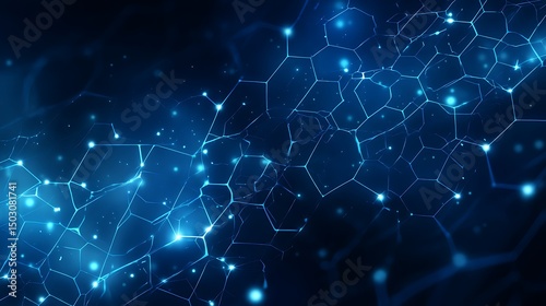 Blue geometric shape abstract technology background