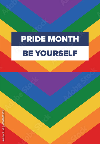 LGBT Pride Month in June. Lesbian Gay Bisexual Transgender. Celebrated annual. LGBT flag. Rainbow love concept. Human rights and tolerance. Poster, card, banner and background. Vector illustration