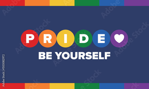 LGBT Pride Month in June. Lesbian Gay Bisexual Transgender. Celebrated annual. LGBT flag. Rainbow love concept. Human rights and tolerance. Poster, card, banner and background. Vector illustration
