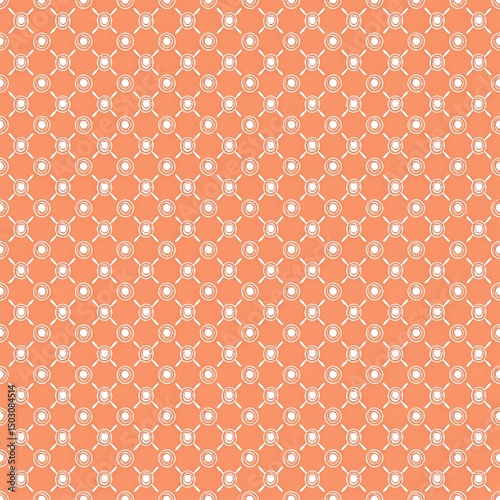 Delightful Seamless Pattern in Soft Coral Color Featuring Intricate Circle Designs