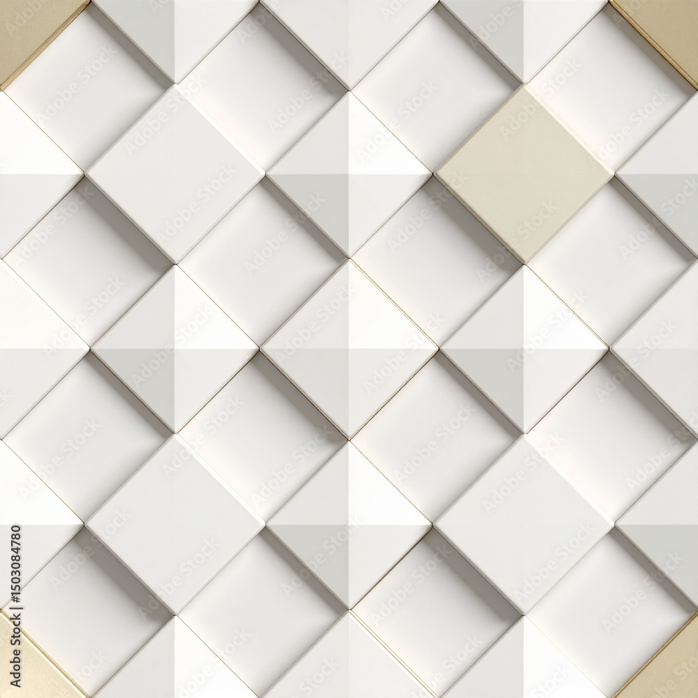 Elegant Seamless Pattern of Geometric Shapes in White and Gold Tones for Modern Design Projects Elegant Seamless Pattern of Geometric Shapes in White and Gold Tones for Modern Design Projects