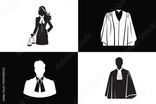 Lawyer Robe Icons Legal Profession Symbols