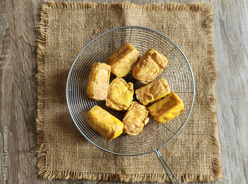 fried tofu on table top