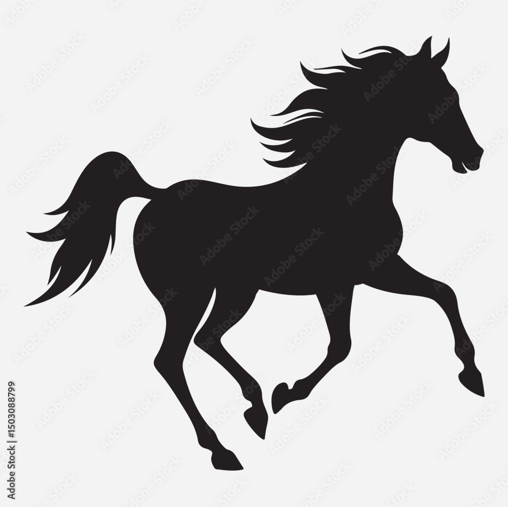 Obraz premium classic Horse silhouette icon illustration