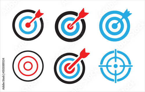 Target icon. Set of archery targets with arrows icon set. Target icon. Target, call, target icon. Victor illustration part 10.