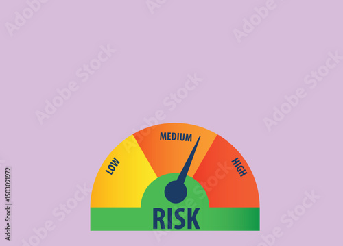 Medium risk meter icon. Fuel level sign business concept.Rating indicator
