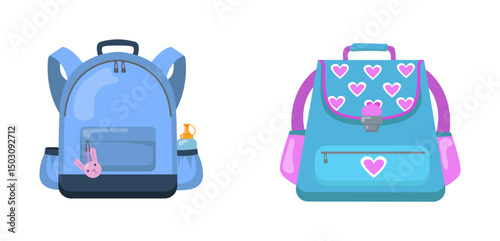 School backpacks set Colorful bags for primary school students
