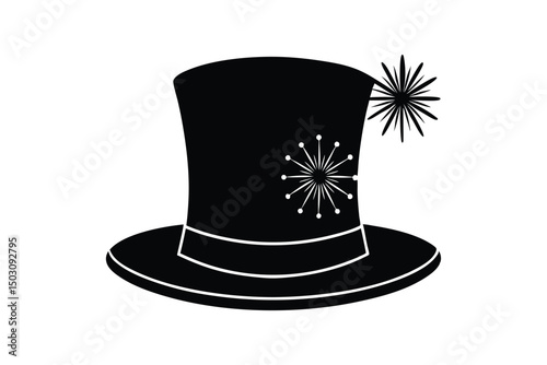 black-new-year-s-eve-hat-on-white-with-copy-space-.eps