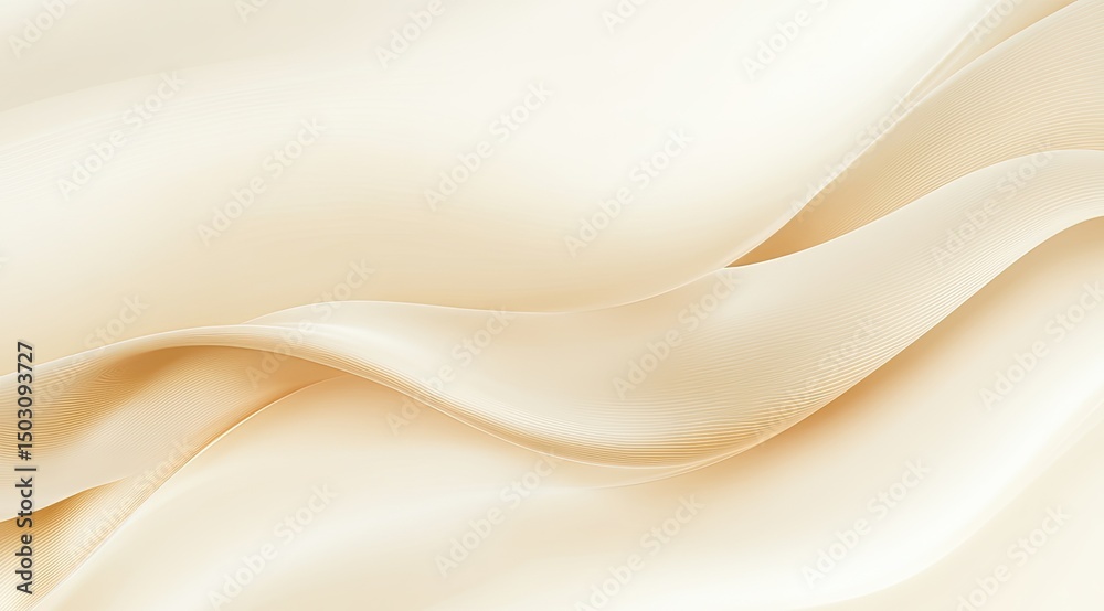 Obraz premium Soft, flowing, light beige fabric drapes