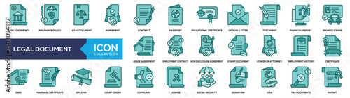 Legal Document Solid Icon Collection