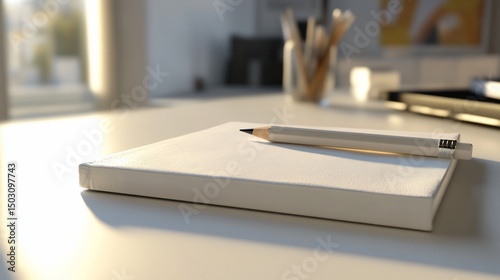 Blank Canvas and Pencil: A Moment of Artistic Inspiration