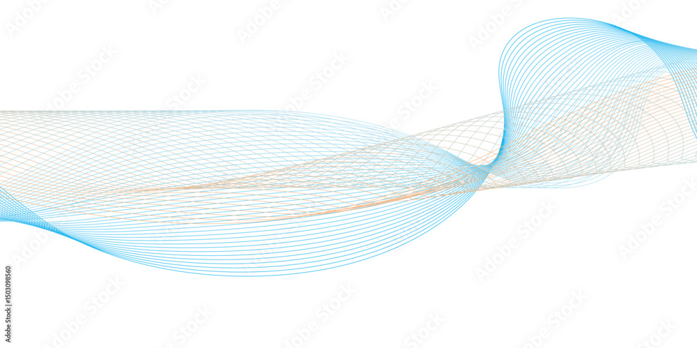 Fototapeta premium Abstract colorful blue; curve and wave lines on transparent background. Futuristic technology and dynamic wave pattern. vector illustrate 