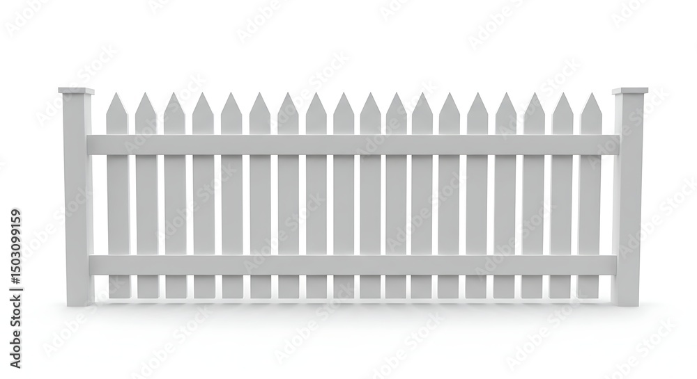 Light gray picket fence illustration Light gray picket fence illustration