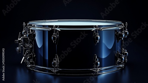 Sleek Black Snare Drum in Dramatic Low-Key Lighting