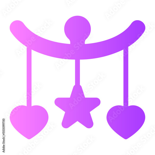 baby crib gradient icon