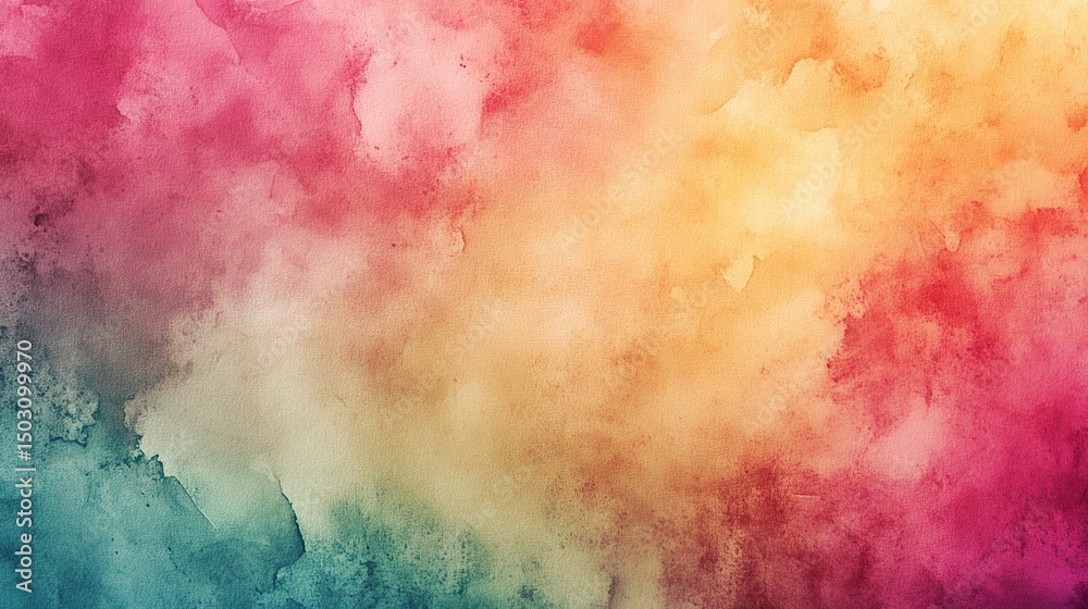 Fototapeta premium A watercolor-stained paper texture with soft color blends.