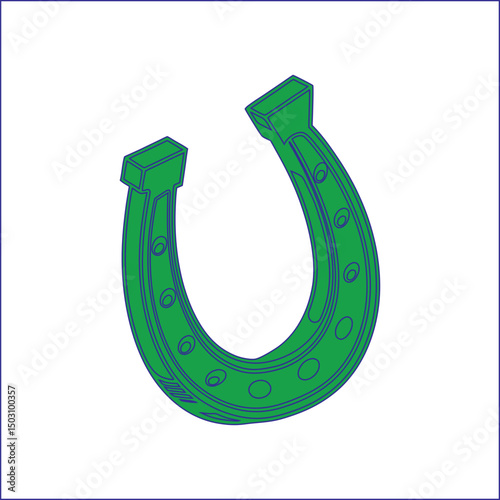 Green Horseshoe Clipart