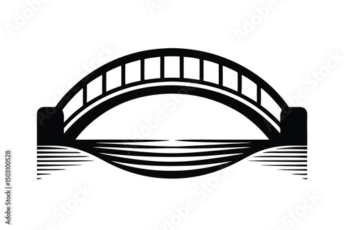Simple Arch Bridge Water Reflection.
