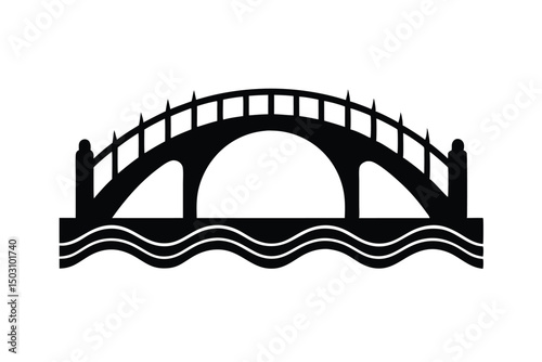 Arch Bridge Over Water Icon