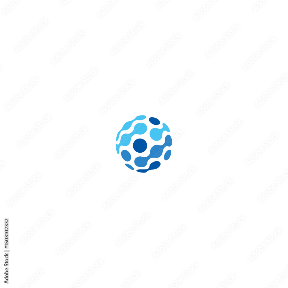 Obraz premium Tech sphere logo flat vector design