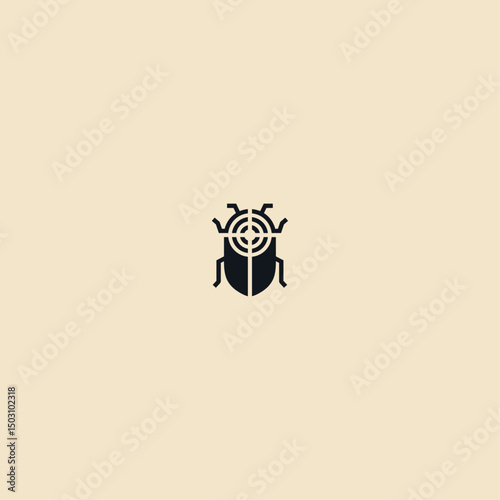 Bug target logo flat vector design
