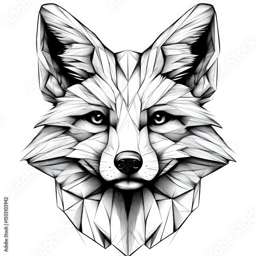 Geometric fox head design