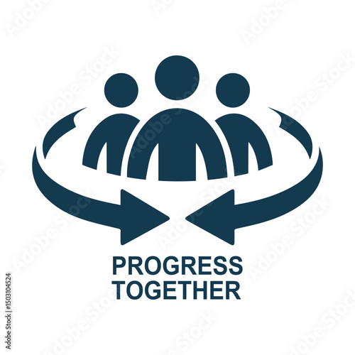 Vector icon showing unity and collaboration for corporate teamwork and business partnership. Clean, minimal, and professional.