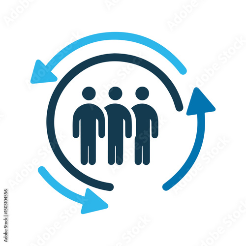 Circular Workflow Process with People Icon