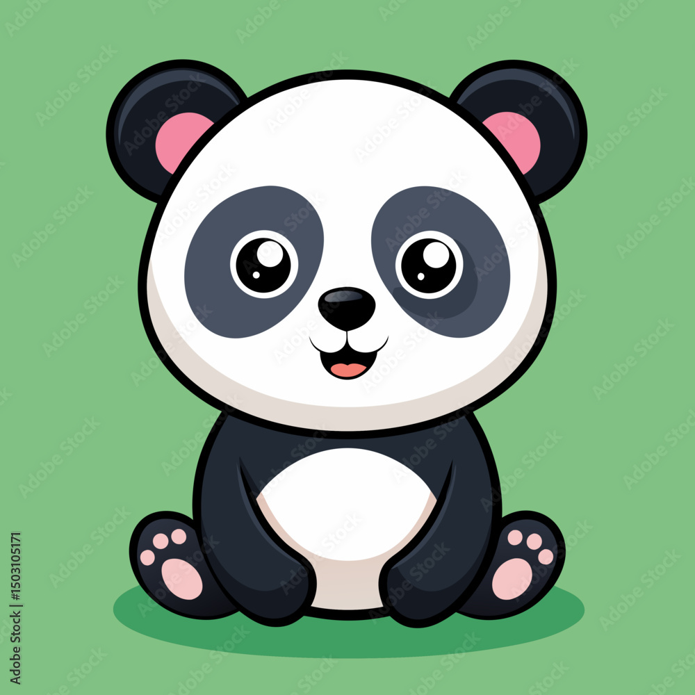 Naklejka premium cute baby panda