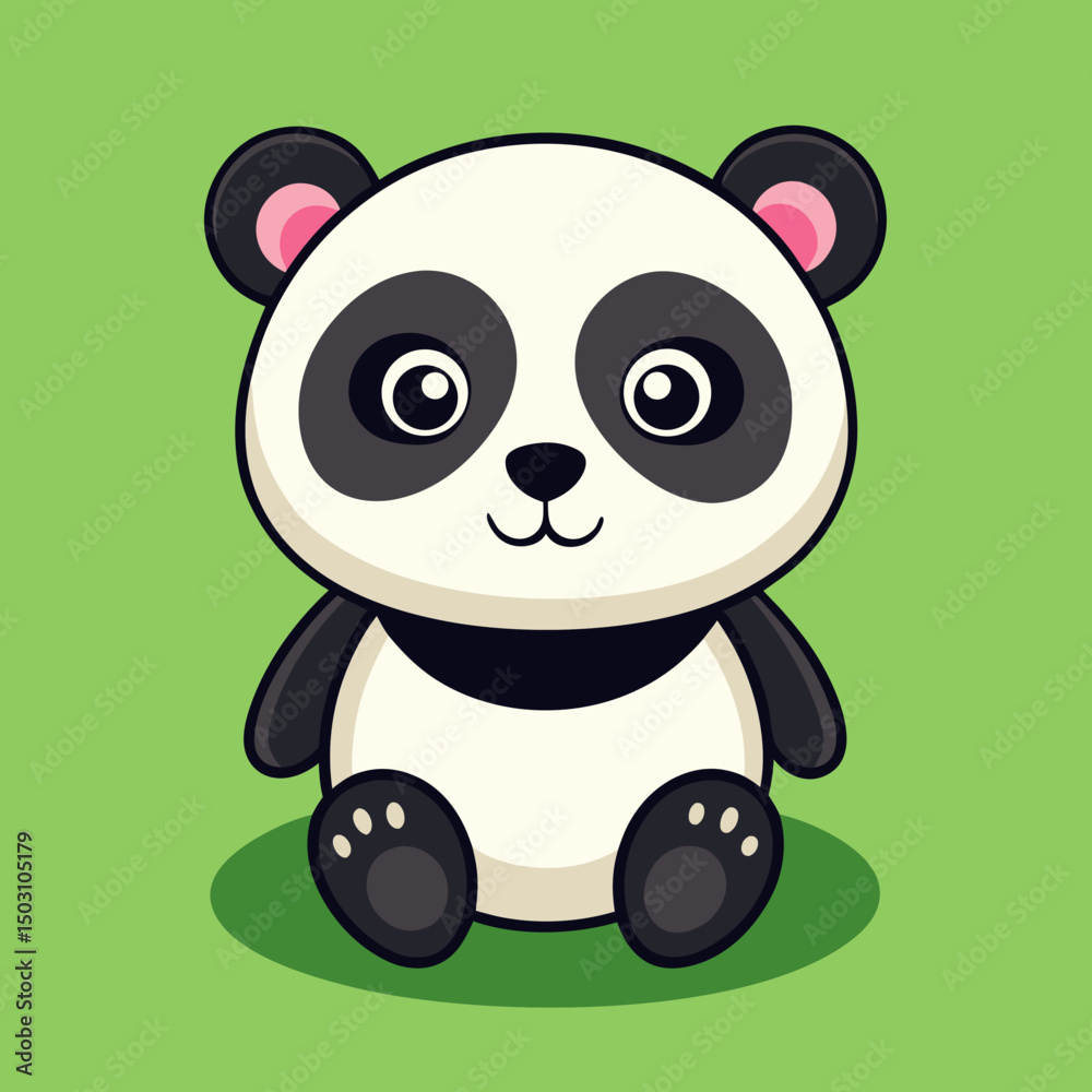 Naklejka premium cute baby panda