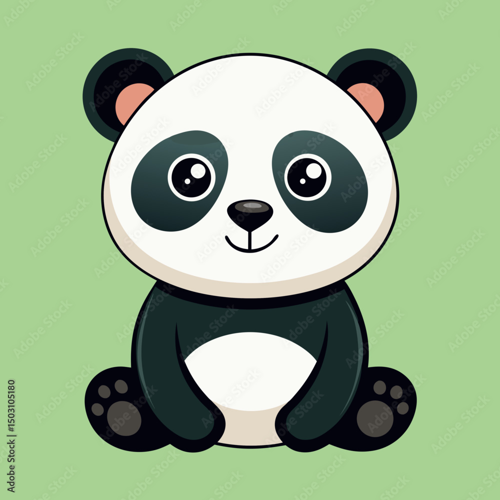 Naklejka premium cute baby panda