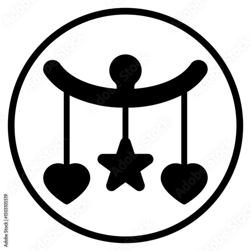 baby crib glyph icon