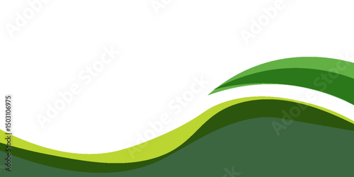 Modern green gradient banner background. Graphic design banner pattern background template with dynamic wave shapes