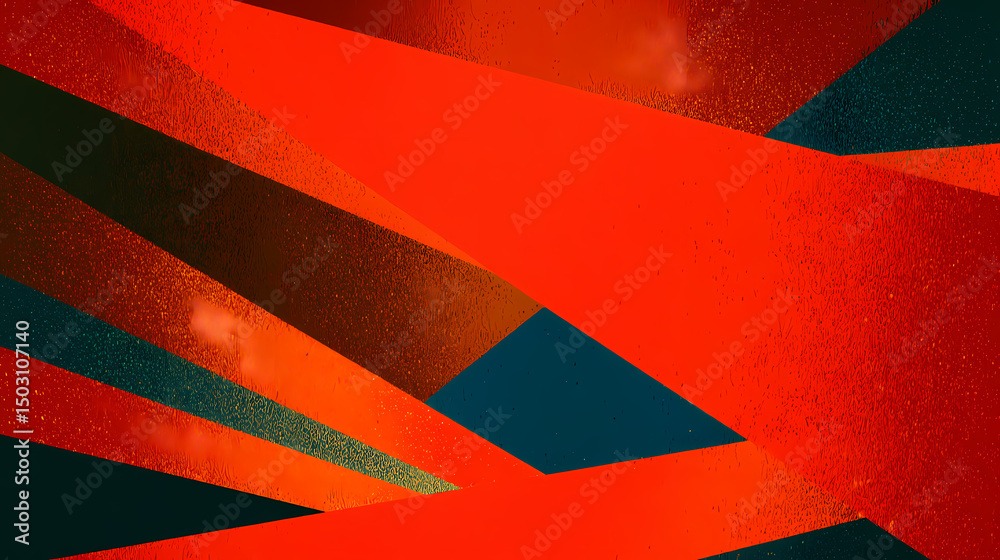 Fototapeta premium A 3d vector design of abstract geometric patterns with illuminated edges radiating bright colors and vivid contrast. geometric contrast. Illustration