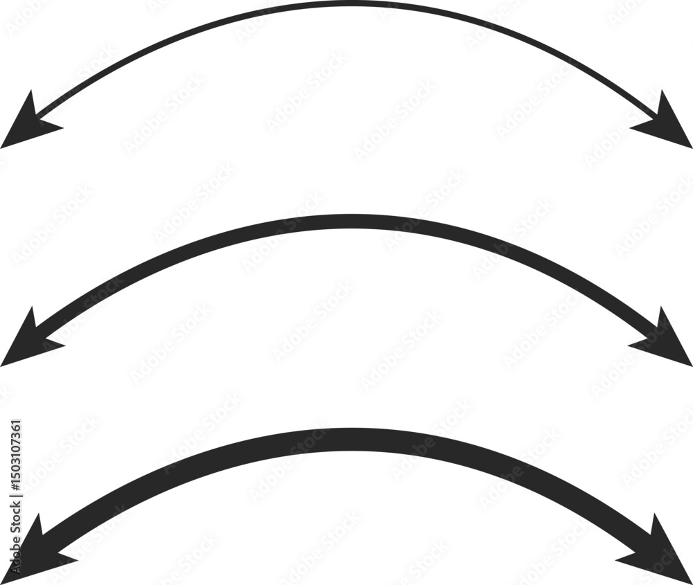 Dual semi circle Arrow. Double headed curved arrow symbol. Semicircular curved. Replaceable design. two side arrow icons Dual semi circle Arrow. Double headed curved arrow symbol. Semicircular curved. Replaceable design. two side arrow icons