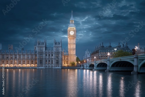 London's Iconic Big Ben: Twilight Majesty over the Thames