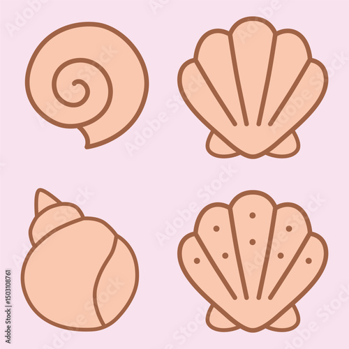 Premium Vector | Set of simple seashells icon vector illustration design
