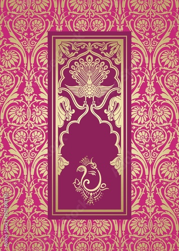 Ganesha, wedding card, royal Rajasthan, India	