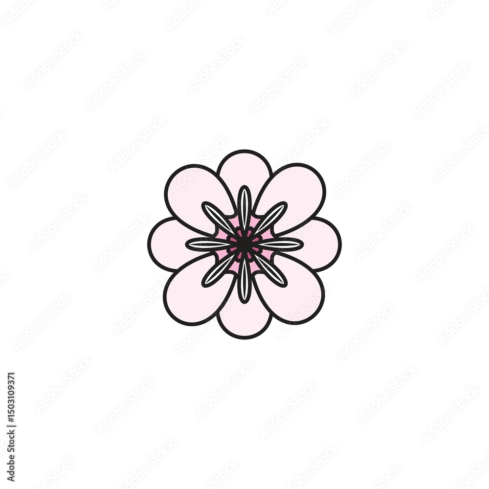 simple floral logo in light pink simple floral logo in light pink