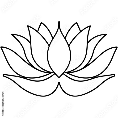 Lotus flower line art design, for wellness branding