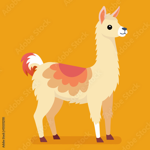 cute cartoon llama vector