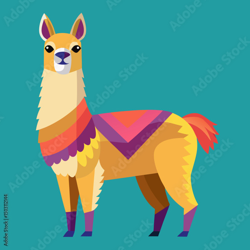 cute cartoon llama vector