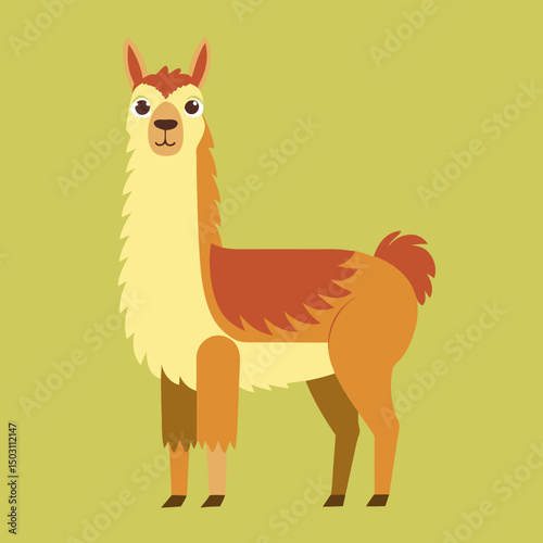 cute cartoon llama vector