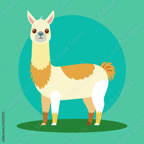 cute cartoon llama vector