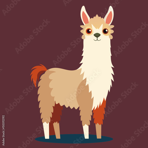 cute cartoon llama vector