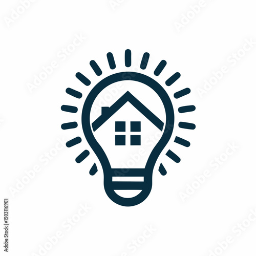 Light Bulb Home Logo for Smart Living and Energy.