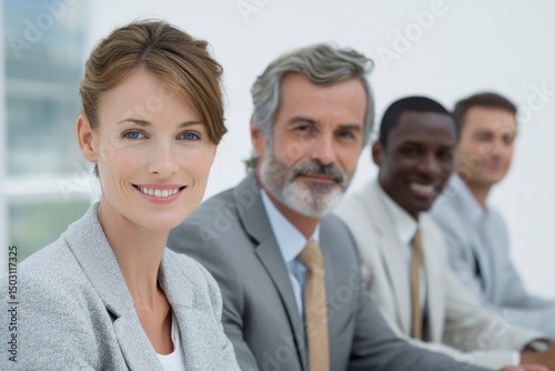 Confident Businesswoman Leading Diverse Team: Professional Portrait