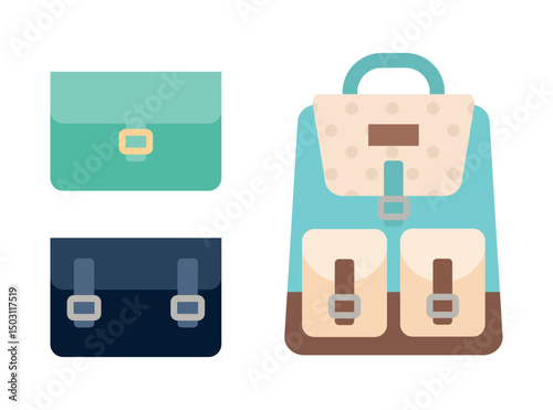 School backpacks set Colorful bags for primary school students