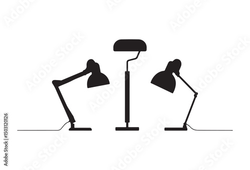 Stylish Desk Lamps and Floor Lamp Silhouettes Elegant Lighting Solutions for Modern Homes and Offices