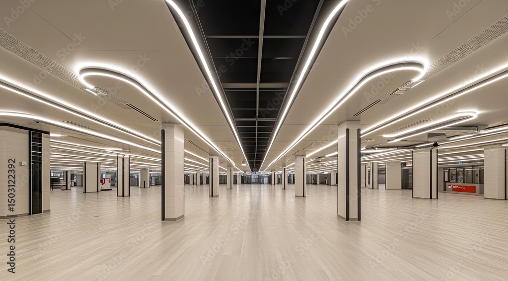 Obraz premium Empty modern hall with arched lighting